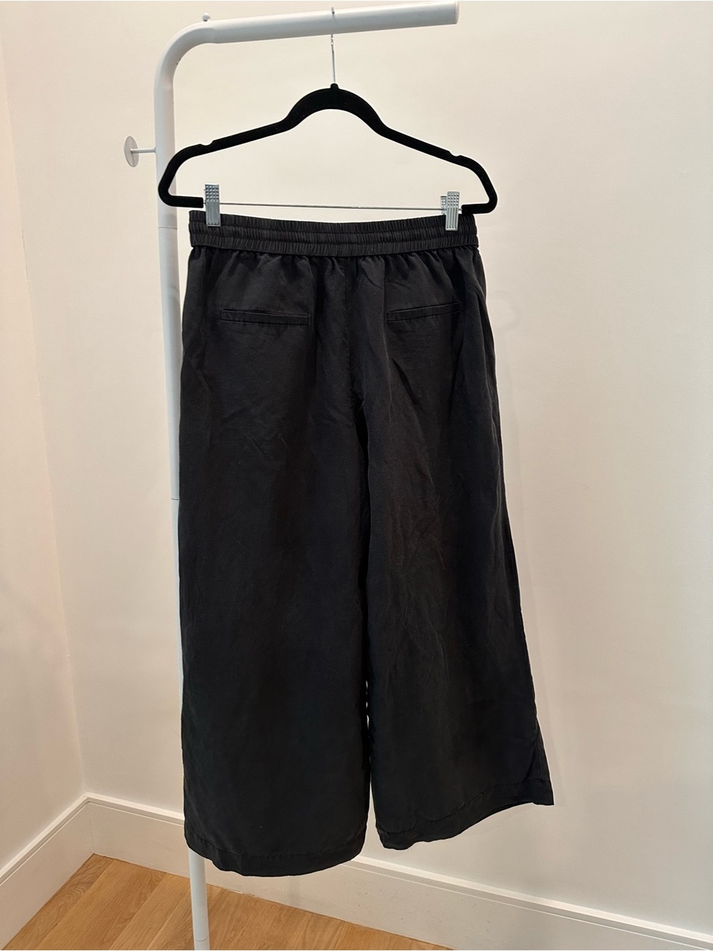 Kobi Halperin Black Tencel Linen Wide Leg Drawstring Pants Size M - Picture 2 of 5